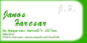 janos harcsar business card